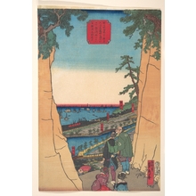 Utagawa Sadahide: Distant View of Honmura, Yokohama from the Entrance to Yokohama at the Cut at Nôge Bridge, Yoshida Bridge, Honmura-chô, Daimon Bridge and the Prostitute Quarter - Metropolitan Museum of Art