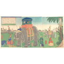 歌川芳虎: A View of Indian Elephants - メトロポリタン美術館