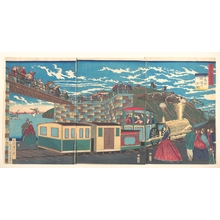 Tsukioka Yoshitoshi: Scenic Spots in Tokyo: Steam Locomotive Train Tracks at Takanawa - Metropolitan Museum of Art