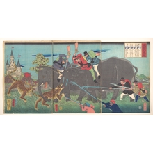 Isshinsai Yoshikata: Big Elephants Being Attacked - メトロポリタン美術館