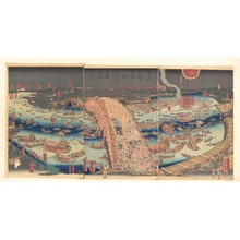 Utagawa Sadahide: Panoramic View of Ryôgoku Bridge in the Summer - Metropolitan Museum of Art