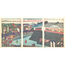 月岡芳年: Hideyoshi and his Troop Leaving Nagoya Camp - メトロポリタン美術館