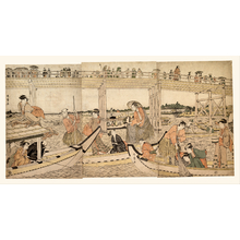 Kitagawa Utamaro: Fishing Boats with Nets under Ryôgoku Bridge - Metropolitan Museum of Art