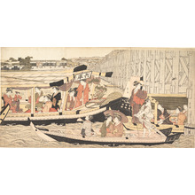 Hosoda Eishi: Pleasure Boats on the Sumida River at Ryogoku - Metropolitan Museum of Art