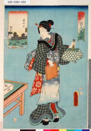 Utagawa Kunisada: 「江戸名所百人美女」 「長命寺」 - Tokyo Metro Library 