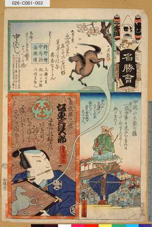 Utagawa Hiroshige III: 「江戸廼花名勝會」 「二番組」「せ」「中ばし」「古法眼元信 坂東三津五郎」 - Tokyo Metro Library 