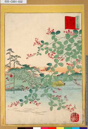 Utagawa Hiroshige II: 「三十六花撰」「東京亀戸川はぎ」 「三十一」 - Tokyo Metro Library 