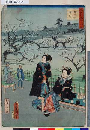 Utagawa Kunisada: 「江戸自慢三十六興」 「梅やしき漬梅」 - Tokyo Metro Library 