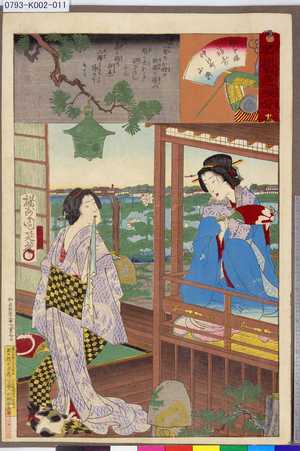 Toyohara Chikanobu: 「名誉色咲分」 「稲もと楼 福寿」「仲の町 小撰」 - Tokyo Metro Library 