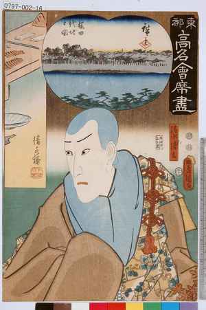 Utagawa Kunisada: 「東都高名会席尽」「清水清玄」 - Tokyo Metro Library 