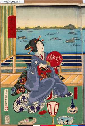Utagawa Kunisada II: 「風柳月三夕」 「柳橋小みね」 - Tokyo Metro Library 
