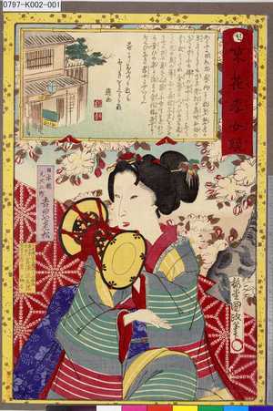Utagawa Kunisada III: 「東花孝女鏡」 「日本橋 元大工町 吉田や老松」 - Tokyo Metro Library 
