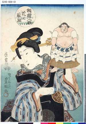 Utagawa Kunisada: 「相撲人形花の取組」 「[不知火諾右衛門]」 - Tokyo Metro Library 