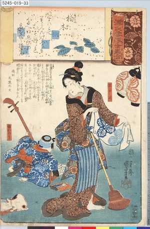 Utagawa Kuniyoshi: 「源氏雲浮世画合」 「柏木」「三かつ」「娘おつう」 - Tokyo Metro Library 
