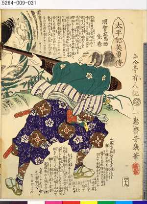 Ochiai Yoshiiku: 「太平記英勇伝」 「四十九」「明智左馬助光春」 - Tokyo Metro Library 