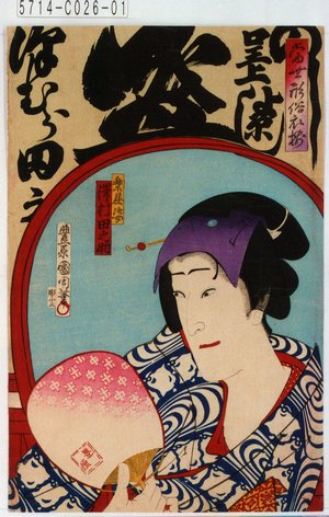 Toyohara Kunichika: 「当世形俗衣揃」「楽屋姿 沢村田之助」 - Tokyo Metro Library 