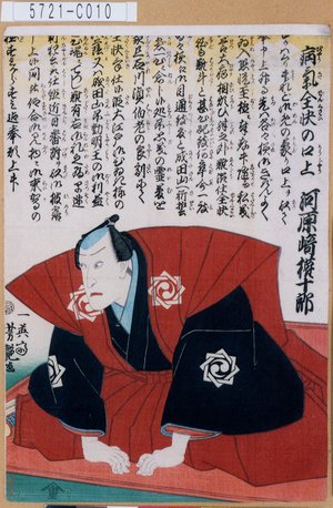 Utagawa Yoshitsuya: 「病気全快の口上 河原崎権十郎」 - Tokyo Metro Library 