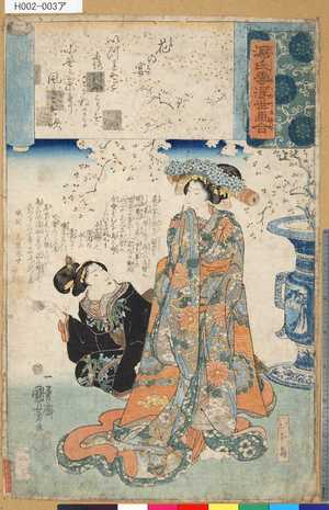 Utagawa Kuniyoshi: 「源氏雲浮世画合」 「八」「花の宴」「ひな鳥」 - Tokyo Metro Library 