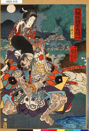 Utagawa Kuniyoshi: 「六様性国芳自慢」 「赤口」「大森彦七」 - Tokyo Metro Library 