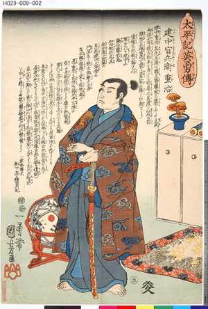 Utagawa Kuniyoshi: 「太平記英雄伝」 「五」「建中官兵衛重治」 - Tokyo Metro Library 