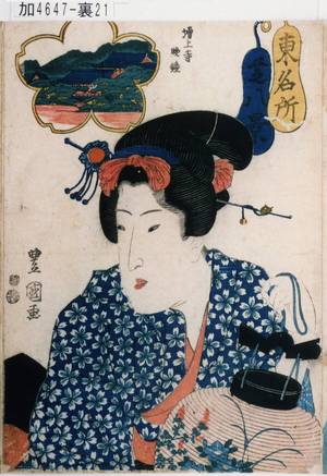Utagawa Toyoshige: 「東名所 芝八景 増上寺晩鐘」 - Tokyo Metro Library 