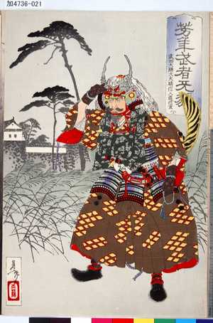 Japanese Print "「芳年武者旡類」 「武田大膳太夫晴信入道信玄」" by Tsukioka Yoshitoshi, 月岡芳年 (芳年)