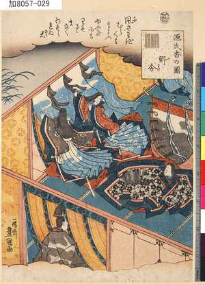 Utagawa Kunisada: 「源氏香の図」 「野分」 - Tokyo Metro Library 