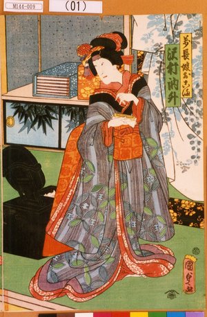 Utagawa Kunisada II: 「万長娘おこま 沢村訥升」 - Tokyo Metro Library 