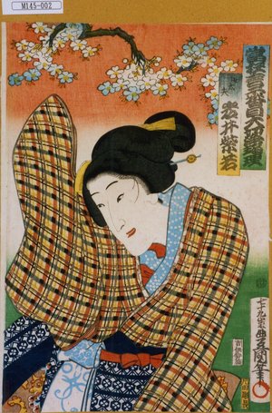 Utagawa Kunisada: 「当狂言二番目大切浄瑠理」「女太夫 岩井紫若」 - Tokyo Metro Library 
