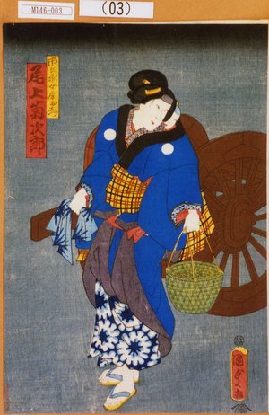 Utagawa Kunisada II: 「市兵衛女房お志づ 尾上菊次郎」 - Tokyo Metro Library 
