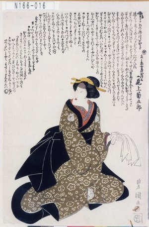 Utagawa Toyokuni I: 「庄兵衛女房おつる 尾上菊五郎」 - Tokyo Metro Library 