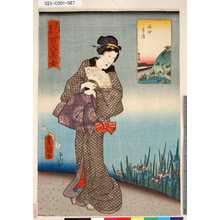 Utagawa Kunisada: 「江戸名所百人美女」 「堀切菖蒲」 - Tokyo Metro Library 