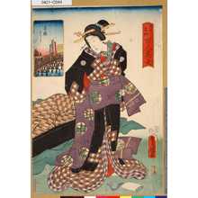 Utagawa Kunisada: 「江戸名所百人美女」 「両國はし」 - Tokyo Metro Library 