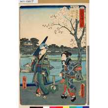 Utagawa Kunisada: 「江戸自慢三十六興」 「向嶋堤ノ花并ニさくら餅」 - Tokyo Metro Library 