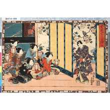 Japanese Print "「其姿紫の写絵」 「九」" by Utagawa Toyokuni III, 歌川豊国〈3〉 (豊国<3>)