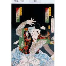 Toyohara Kunichika: 「平知盛 河原崎権之助」「相模五郎 尾上菊五郎」 - Tokyo Metro Library 