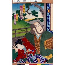 Toyohara Kunichika: 「鬼夜叉 市川左団次」「朝雅 市川ぼたん」 - Tokyo Metro Library 