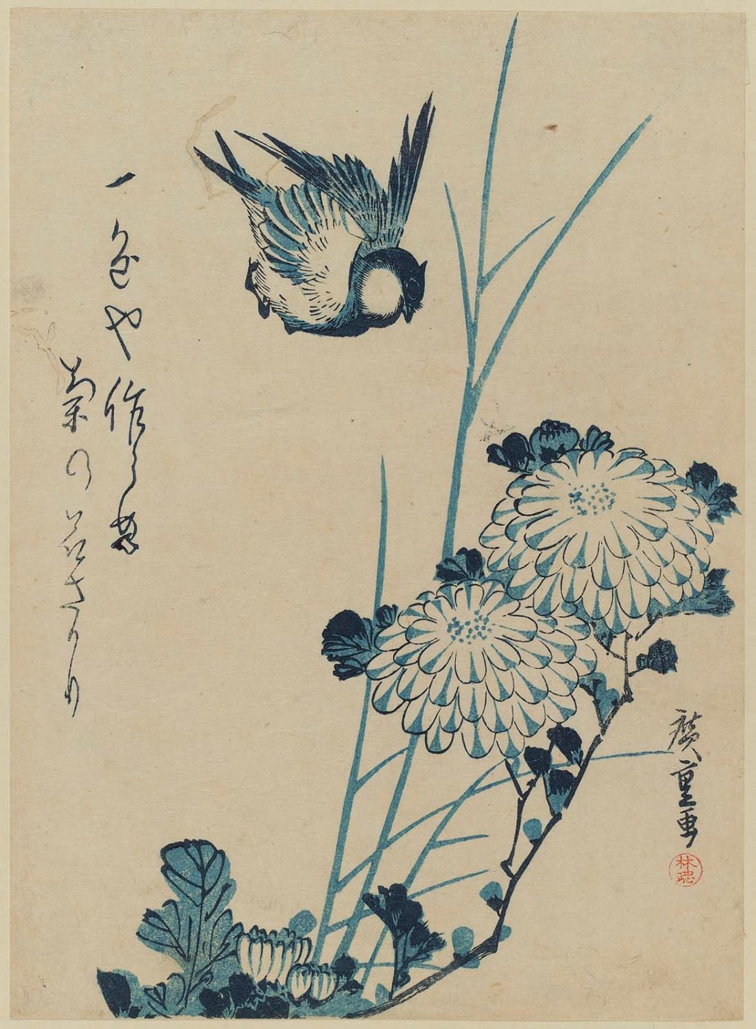 Utagawa Hiroshige: Bird and Chrysanthemums  Museum of Fine Arts 