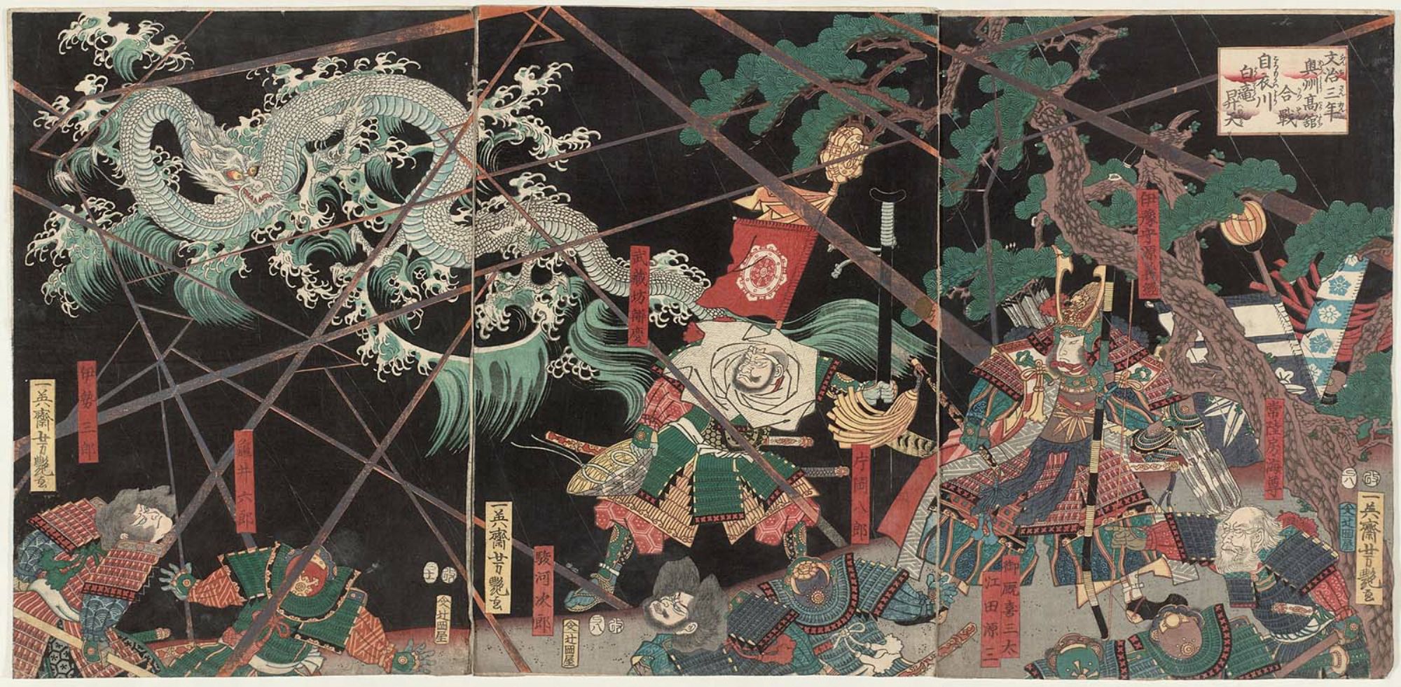歌川芳艶: Bunji sannen Ôshû Takadachi kassen Koromogawa yori 歌川芳艶: Bunji sannen Ôshû Takadachi kassen Koromogawa yori