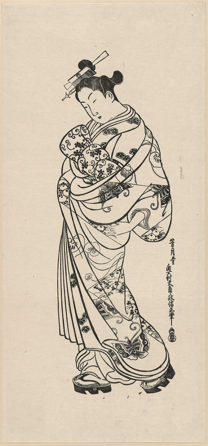 Okumura Masanobu: Standing Courtesan - Museum of Fine Arts - Ukiyo-e Search