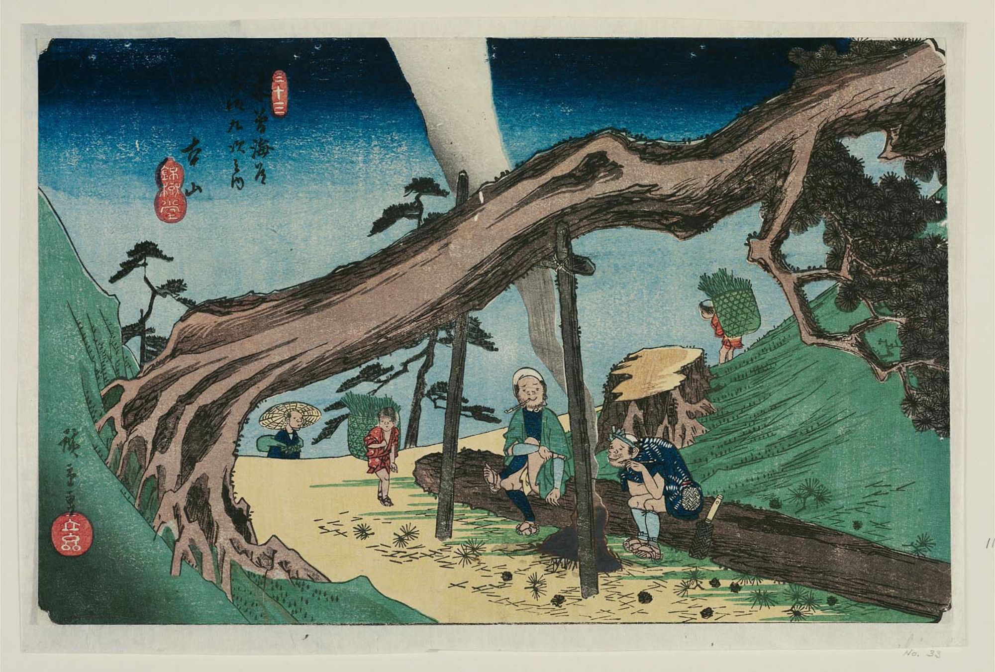 Utagawa Hiroshige: No. 33, Motoyama, from the series The Sixty 