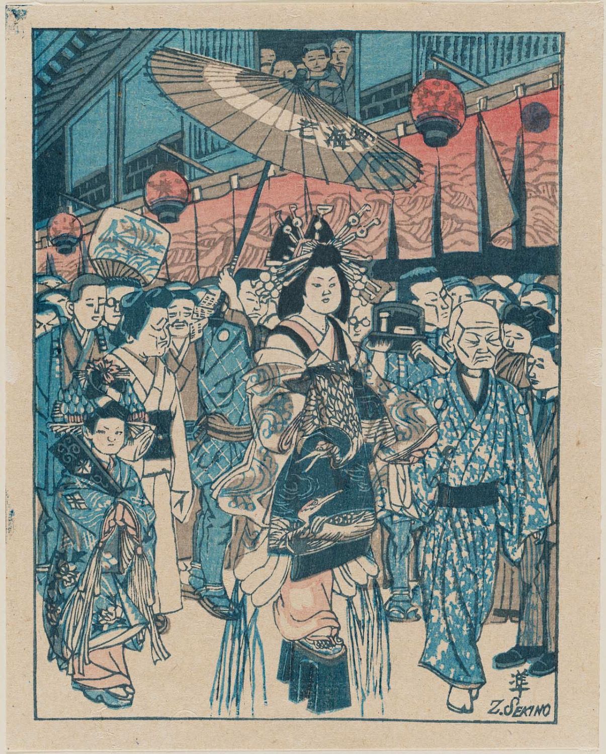 Sekino Junichiro: Oiran Dochu — 花魁道中 - Japanese Art Open 