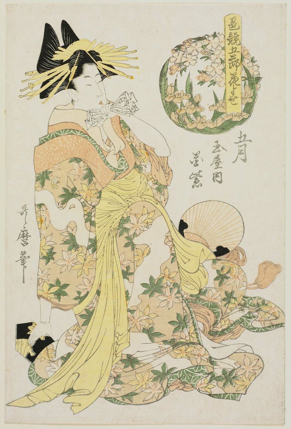 Kitagawa Utamaro: The Fifth Month: Hanamurasaki of the Tamaya (Gogatsu ...