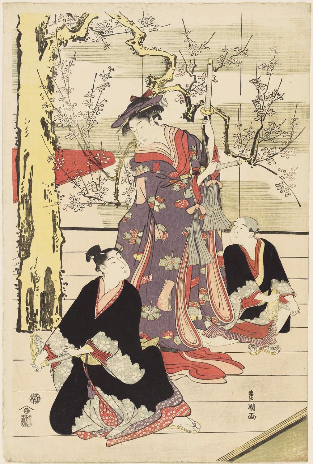 Utagawa Toyokuni I: Private Performance of Women's Kabuki - Museum of ...