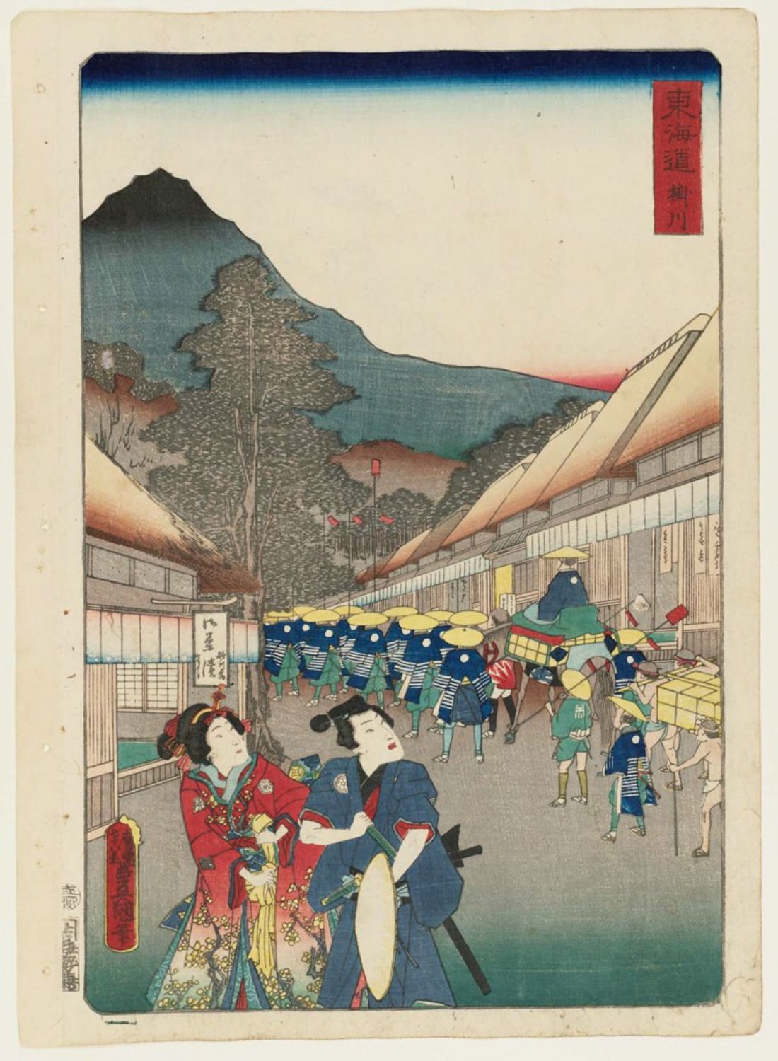 Utagawa Kunisada: Kakegawa, From The Series Scenes Of Famous Places ...