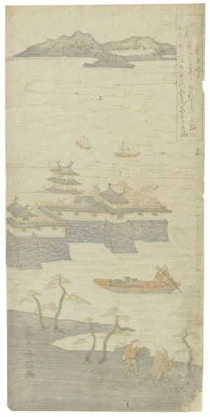 鈴木春信: Clearing Weather at Awazu (Awazu seiran), first state, from an untitled series of Eight Views of Ômi (Ômi hakkei) - ボストン美術館