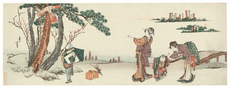 Katsushika Hokusai: Women and Children Returning from an Inari Shrine Festival - Museum of Fine Arts