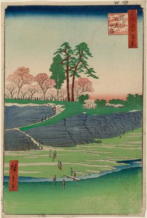 Utagawa Hiroshige: Goten-yama, Shinagawa (Shinagawa Goten-yama), from the series One Hundred Famous Views of Edo (Meisho Edo hyakkei) - Museum of Fine Arts