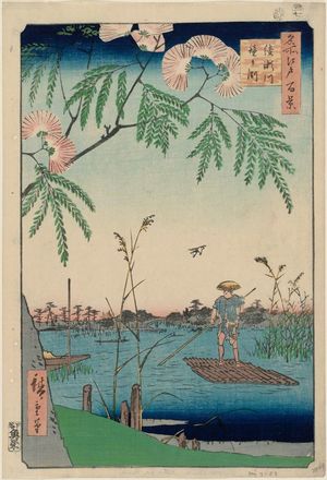 Utagawa Hiroshige: Ayase River and Kanegafuchi (Ayasegawa Kanegafuchi), from the series One Hundred Famous Views of Edo (Meisho Edo hyakkei) - Museum of Fine Arts