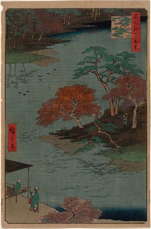 歌川広重: Inside Akiba Shrine, Ukeji (Ukeji Akiba no keidai), from the series One Hundred Famous Views of Edo (Meisho Edo hyakkei) - ボストン美術館